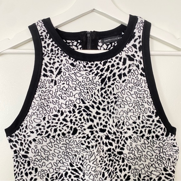 NEW White House Black Market Halter Neck Sweater Tank Top White Black Small - Picture 5 of 12